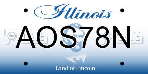 AOS78N Illinois License Plate