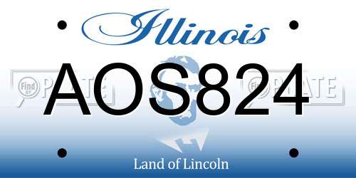 AOS824 Illinois License Plate