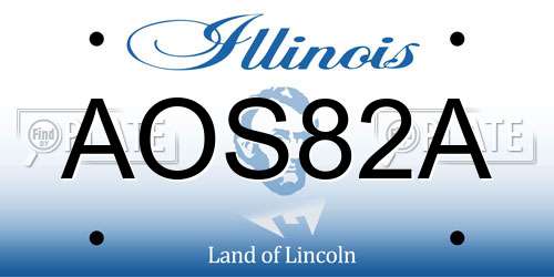 AOS82A Illinois License Plate