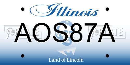 AOS87A Illinois License Plate