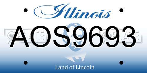 AOS9693 Illinois License Plate