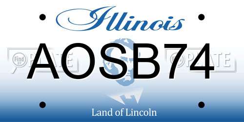 AOSB74 Illinois License Plate
