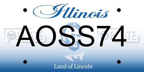 AOSS74 Illinois License Plate