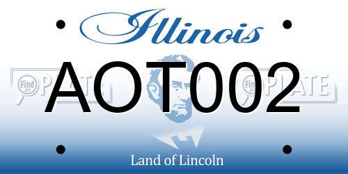 AOT002 Illinois License Plate