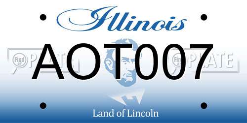 AOT007 Illinois License Plate
