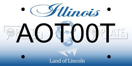 AOT00T Illinois License Plate