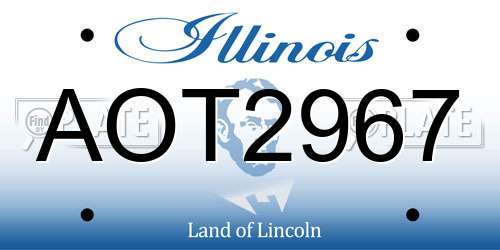 AOT2967 Illinois License Plate