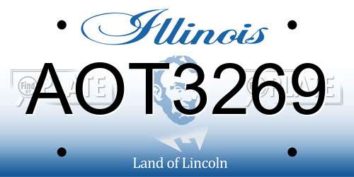AOT3269 Illinois License Plate