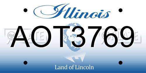 AOT3769 Illinois License Plate