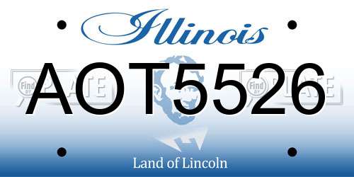 AOT5526 Illinois License Plate
