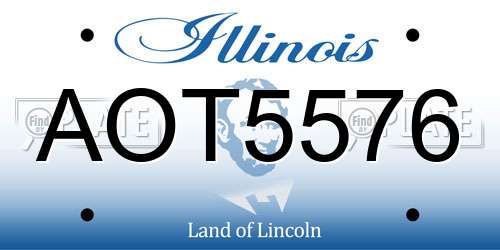 AOT5576 Illinois License Plate