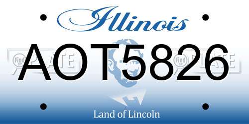 AOT5826 Illinois License Plate