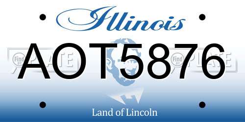 AOT5876 Illinois License Plate