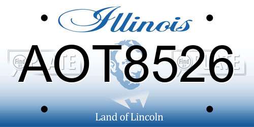 AOT8526 Illinois License Plate