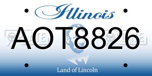 AOT8826 Illinois License Plate