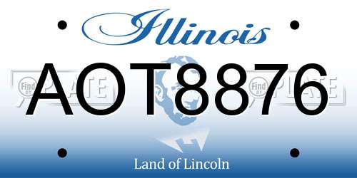 AOT8876 Illinois License Plate
