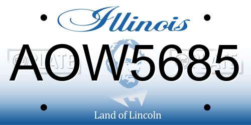 AOW5685 Illinois License Plate