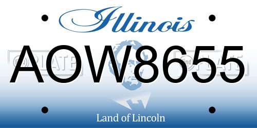 AOW8655 Illinois License Plate