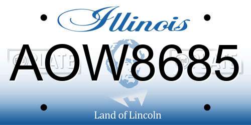 AOW8685 Illinois License Plate