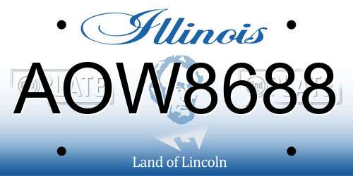 AOW8688 Illinois License Plate