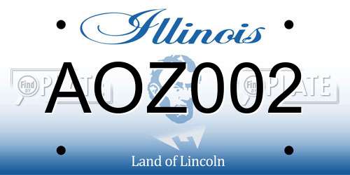 AOZ002 Illinois License Plate