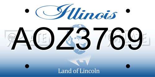 AOZ3769 Illinois License Plate