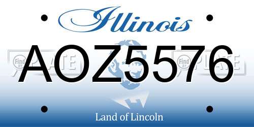 AOZ5576 Illinois License Plate
