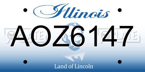 AOZ6147 Illinois License Plate