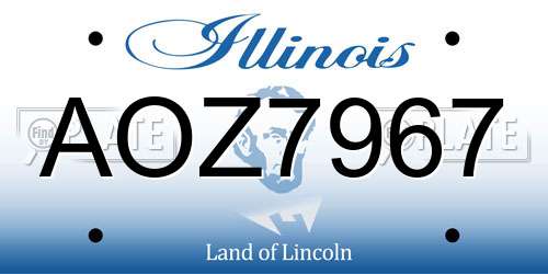 AOZ7967 Illinois License Plate