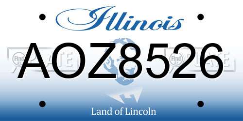 AOZ8526 Illinois License Plate