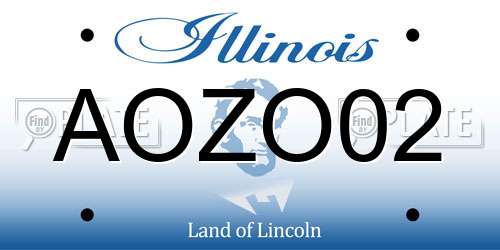 AOZO02 Illinois License Plate
