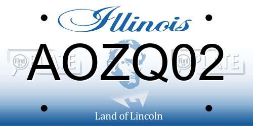 AOZQ02 Illinois License Plate