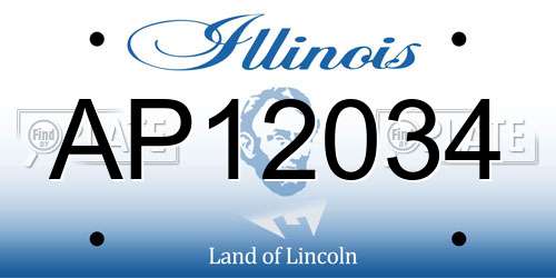 AP12034 Illinois License Plate