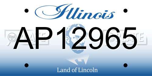 AP12965 Illinois License Plate