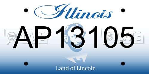 AP13105 Illinois License Plate