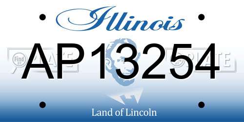 AP13254 Illinois License Plate