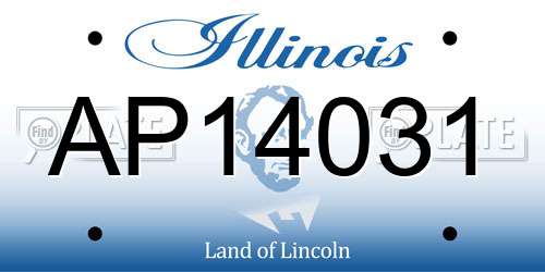 AP14031 Illinois License Plate
