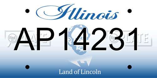 AP14231 Illinois License Plate