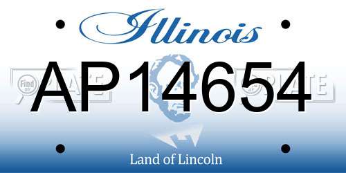 AP14654 Illinois License Plate