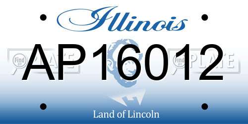 AP16012 Illinois License Plate