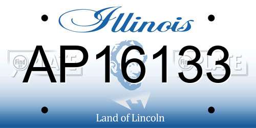 AP16133 Illinois License Plate