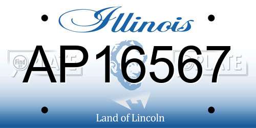 AP16567 Illinois License Plate
