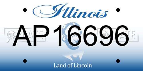 AP16696 Illinois License Plate