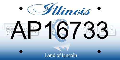 AP16733 Illinois License Plate