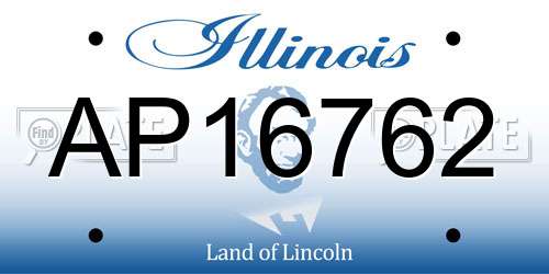 AP16762 Illinois License Plate
