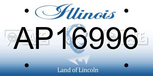 AP16996 Illinois License Plate