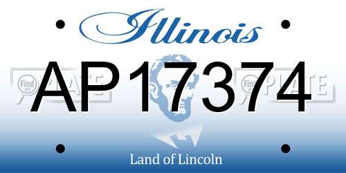 AP17374 Illinois License Plate