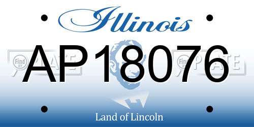 AP18076 Illinois License Plate