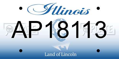 AP18113 Illinois License Plate