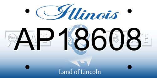 AP18608 Illinois License Plate